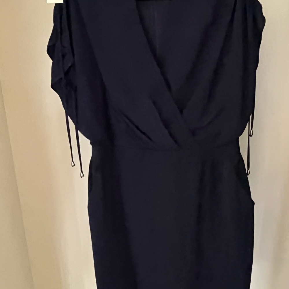 Elegant Navy Wrap Dress